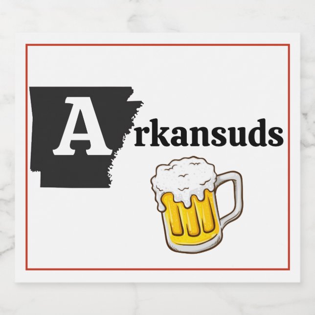 Étiquette Pour Bouteilles De Bière Mug de l'Arkansas (Étiquettes simples)