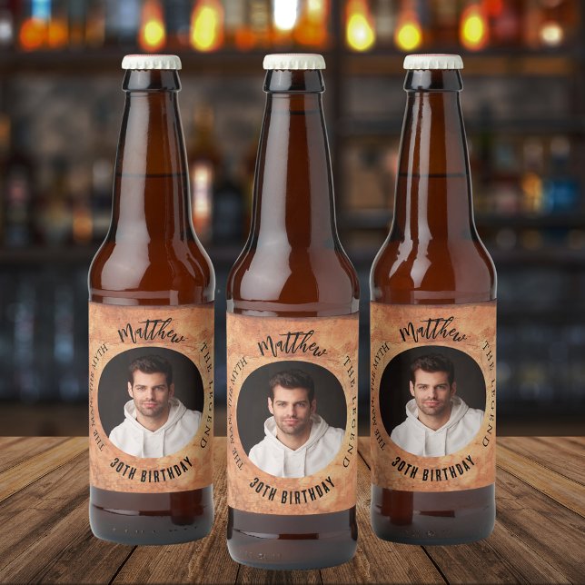 Étiquette Pour Bouteilles De Bière Mythe de l'homme légende photo terracotta fête d'a (Créateur téléchargé)
