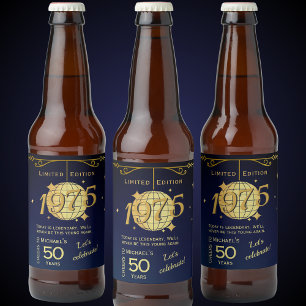 Étiquette Pour Bouteilles De Bière Né en 1975 50e anniversaire jeu de Étiquette de bi