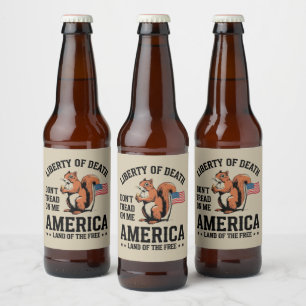 Étiquette Pour Bouteilles De Bière Ne me trompez pas Squirrel Liberty Justice