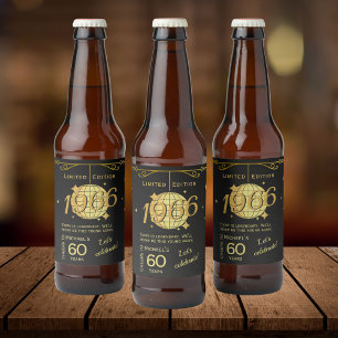 Étiquette Pour Bouteilles De Bière Née en 1966 Ensemble d'étiquettes de bière pour fê