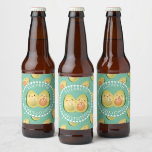 Étiquette Pour Bouteilles De Bière Noce mignonne d'avocats drôles lunatiques moderne