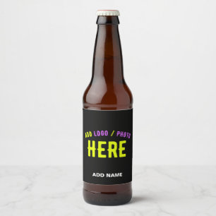 ÉTIQUETTE POUR BOUTEILLES DE BIÈRE NOIR PERSONNALISABLE MARQUE VERIFIEE MODERNE ET CH