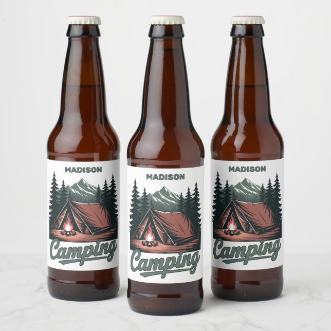 Étiquette Pour Bouteilles De Bière Nom personnalisé Camping (Bouteilles)
