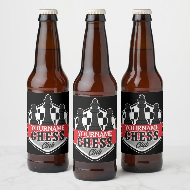 Étiquette Pour Bouteilles De Bière Nom personnalisé Chess Player Club Checkmate (Bouteilles)