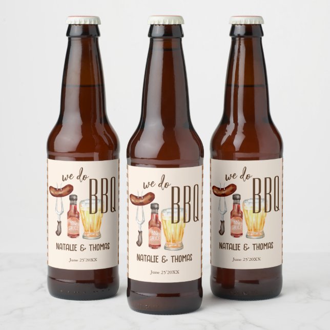 Étiquette Pour Bouteilles De Bière Nous faisons BBQ barbecue enterrement de vie de je (Bouteilles)