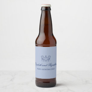 Étiquette Pour Bouteilles De Bière Nuit de dîner de mariage minimaliste esquissé