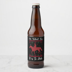 Étiquette Pour Bouteilles De Bière Oh Quelle Joie De Monter À Cheval Noël