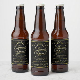 Étiquette Pour Bouteilles De Bière Or sur Mariage noir bouteille de bière Étiquette M