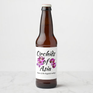 Étiquette Pour Bouteilles De Bière Orchidées d'Asie