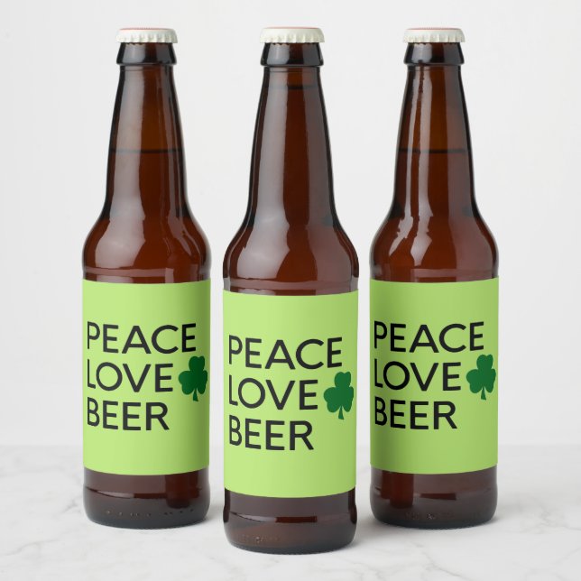 ÉTIQUETTE POUR BOUTEILLES DE BIÈRE PAIX AIVE BIÈRE ST PATRICK VERT SHAMROCK (Bouteilles)