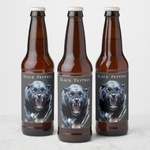 Étiquette Pour Bouteilles De Bière Panthère noire