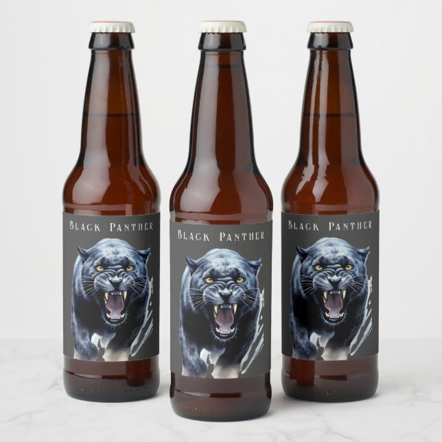 Étiquette Pour Bouteilles De Bière Panthère noire  (Bouteilles)