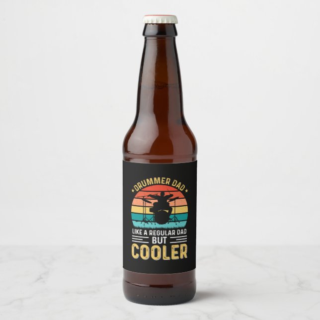 Étiquette Pour Bouteilles De Bière Papa batteur (Devant)