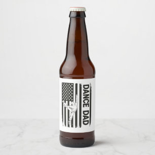 Étiquette Pour Bouteilles De Bière Papa de danse vintage Drapeau américain Fête des p
