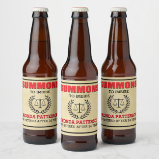 Étiquette Pour Bouteilles De Bière Partie de retraite convoquée