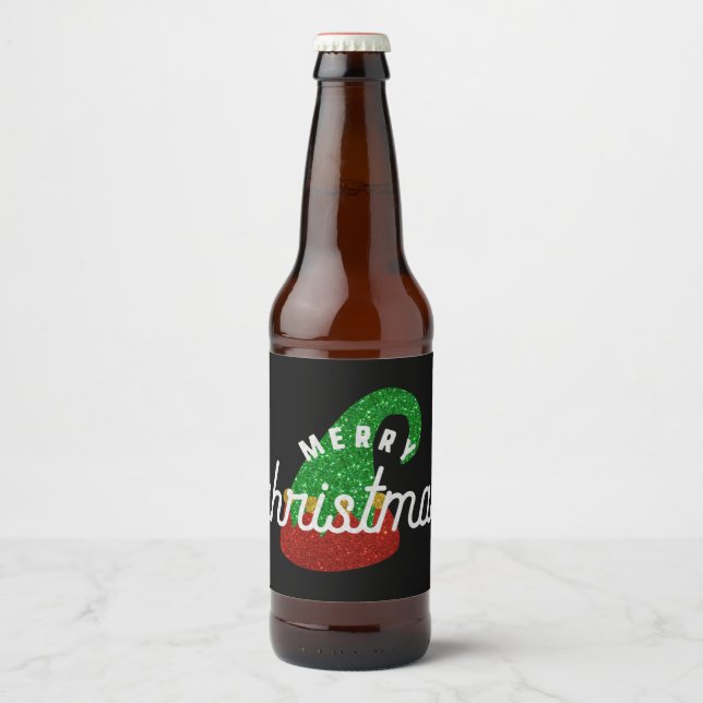Étiquette Pour Bouteilles De Bière Parties scintillant Elf Casquette (Devant)