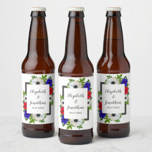 Étiquette Pour Bouteilles De Bière Patriotique Panda Anemone Mariage