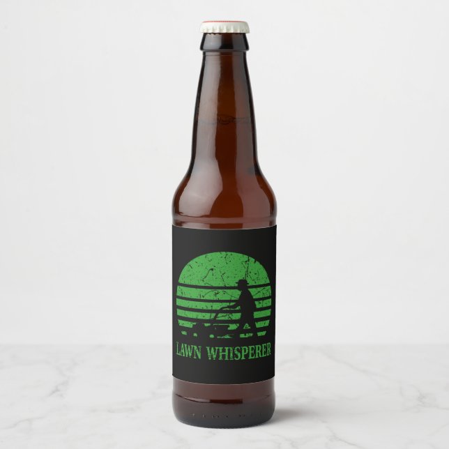 Étiquette Pour Bouteilles De Bière Pelouse Mower Pelouse Whisperer Gardener Cadeau (Devant)