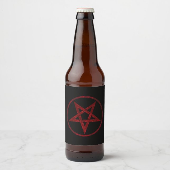 Étiquette Pour Bouteilles De Bière Pentagram Red Devil (Devant)