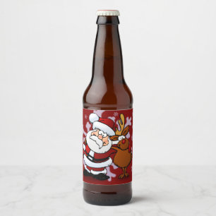 Étiquette Pour Bouteilles De Bière Père Noël et sa bouteille de bière personnalisée R