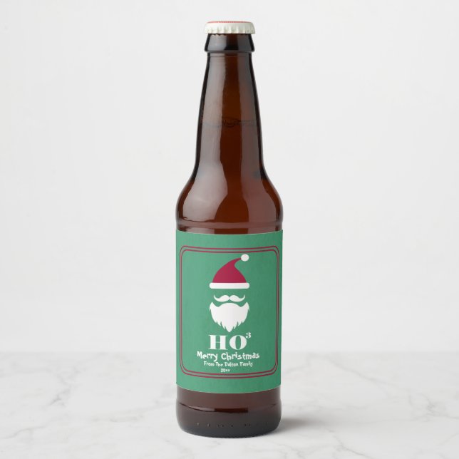 Étiquette Pour Bouteilles De Bière Père Noël, Ho Ho Ho, Vacances (Devant)