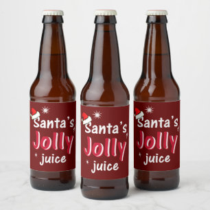 Étiquette Pour Bouteilles De Bière Père Noël Jolly Jolly Jolly Noël Cheer Vin bouteil