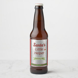 Étiquette Pour Bouteilles De Bière Père Noël Petit Helper Bière Can