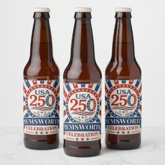 Étiquette Pour Bouteilles De Bière Personalised Vintage America 250 1776 -2026