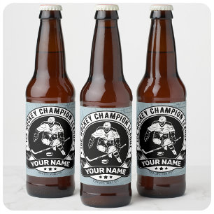 Étiquette Pour Bouteilles De Bière Personalized Hockey Player Ice Rink Team Athlete