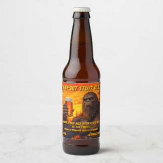 Étiquette Pour Bouteilles De Bière Personnaliser Bigfoot Buvant Une Bière Au Coucher 