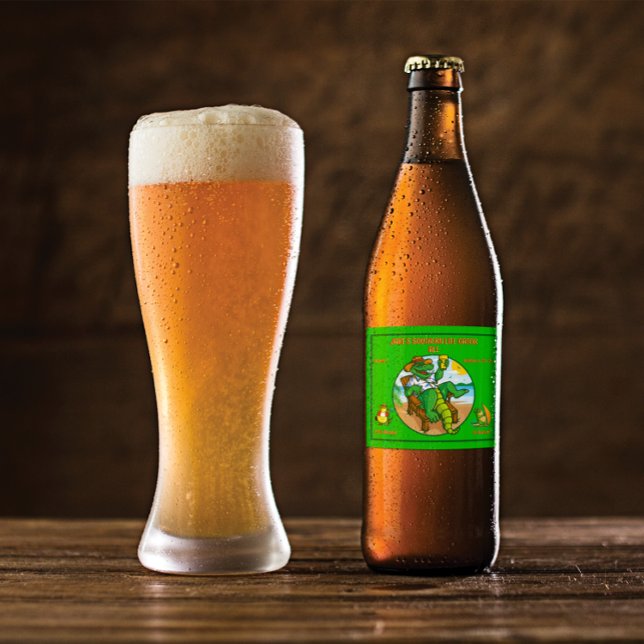 Étiquette Pour Bouteilles De Bière Personnaliser Funny Southern Gator Pêche Vent Surf (Créateur téléchargé)