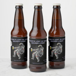 Étiquette Pour Bouteilles De Bière Personnaliser l'astronaute drôle d'homme de l'espa