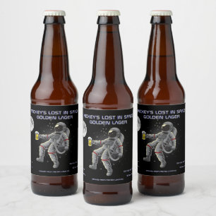 Étiquette Pour Bouteilles De Bière Personnaliser l'astronaute drôle d'homme de l'espa