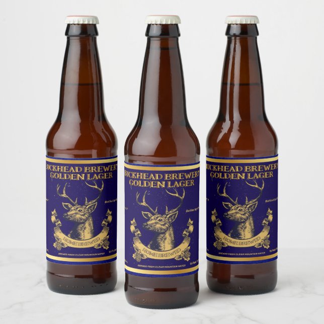 Étiquette Pour Bouteilles De Bière Personnaliser Rustic Deer Buck Head Home Détail br (Bouteilles)