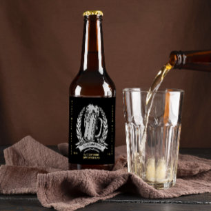 Étiquette Pour Bouteilles De Bière Personnaliser Vintage Professionnel Noir