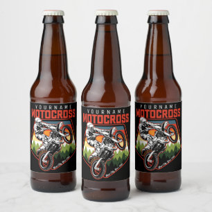 Étiquette Pour Bouteilles De Bière Personnalized Motocross
