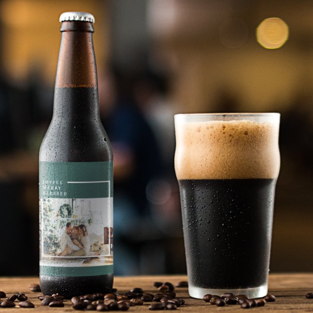 Étiquette Pour Bouteilles De Bière Photo de famille moderne | Joyeux Joyeux Joyeux Bé (Créateur téléchargé)