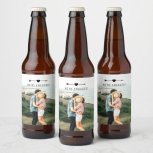Étiquette Pour Bouteilles De Bière Photo légère   FIANÇAILLES   Étiquette de bière