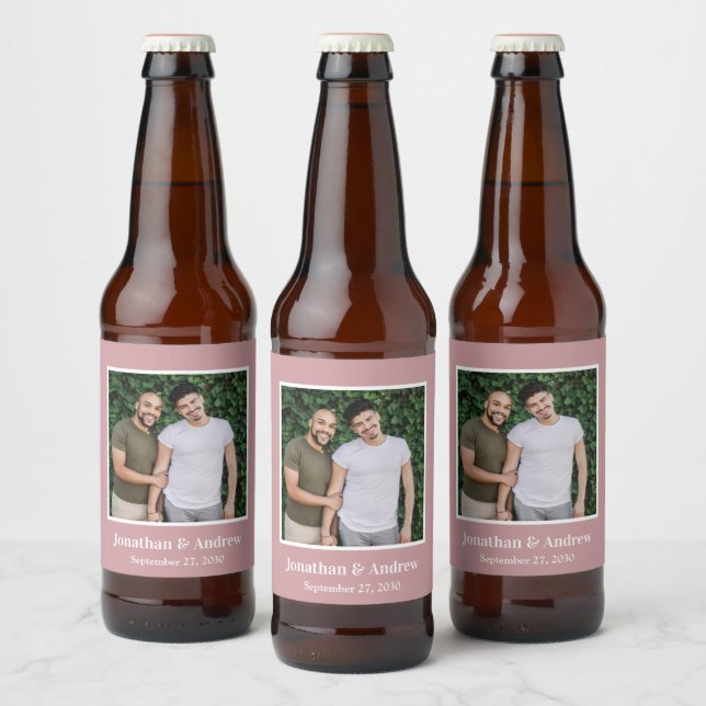 Étiquette Pour Bouteilles De Bière Photo mariage LGBTQ (Bouteilles)