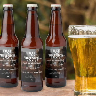 Étiquette Pour Bouteilles De Bière Photo moderne sans boissons mariage enregistrer la