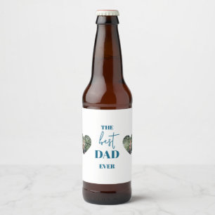 Étiquette Pour Bouteilles De Bière Photo Papa & Enfant - Cadre Coeur Meilleur Papa Ja