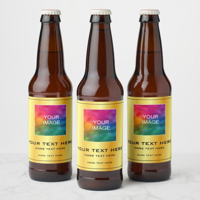 Étiquette Pour Bouteilles De Bière Photo personnalisée ou logo professionnel ici Faux (Bouteilles)