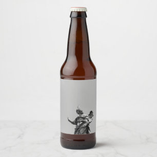 Étiquette Pour Bouteilles De Bière Photo simple et moderne de mouette sur la statue