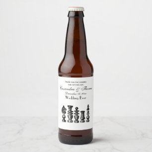 Étiquette Pour Bouteilles De Bière Pièces de jeu d'échecs Art vintage