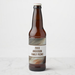 Étiquette Pour Bouteilles De Bière Pique-nique annuel Nature Feather Famille Réunion