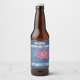 Étiquette Pour Bouteilles De Bière Pique-nique de réunion de famille Fleur minimalist