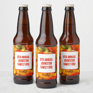 Étiquette Pour Bouteilles De Bière Pique-nique d'été de réunion de famille Photo colo