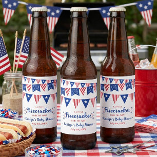 Étiquette Pour Bouteilles De Bière Pirate En Chemin ! baby shower 4 juillet