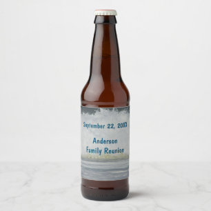 Étiquette Pour Bouteilles De Bière Plage Vacances Famille Réunion Océan Eté Balnéaire